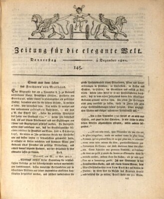 Zeitung für die elegante Welt Donnerstag 3. Dezember 1801