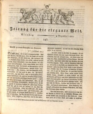 Zeitung für die elegante Welt Dienstag 8. Dezember 1801