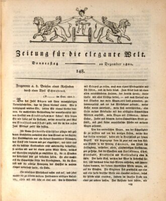 Zeitung für die elegante Welt Donnerstag 10. Dezember 1801