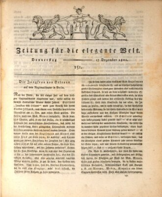 Zeitung für die elegante Welt Donnerstag 17. Dezember 1801