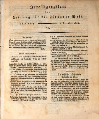 Zeitung für die elegante Welt Donnerstag 31. Dezember 1801