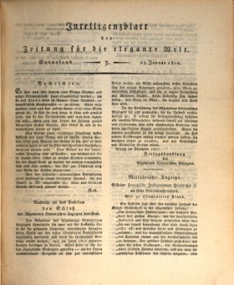 Zeitung für die elegante Welt Samstag 23. Januar 1802