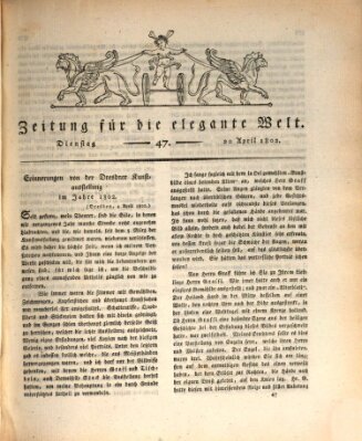 Zeitung für die elegante Welt Dienstag 20. April 1802