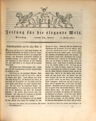 Zeitung für die elegante Welt Dienstag 15. Juni 1802