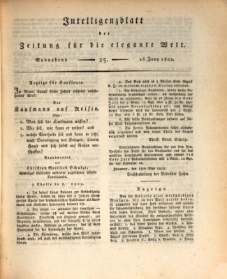 Zeitung für die elegante Welt Samstag 26. Juni 1802