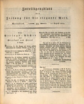 Zeitung für die elegante Welt Samstag 21. August 1802