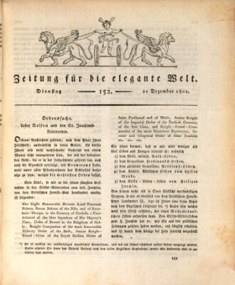 Zeitung für die elegante Welt Dienstag 21. Dezember 1802