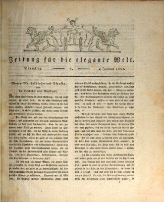 Zeitung für die elegante Welt Dienstag 4. Januar 1803