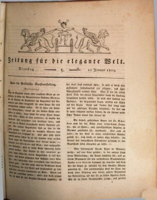 Zeitung für die elegante Welt Dienstag 11. Januar 1803