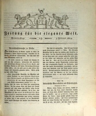 Zeitung für die elegante Welt Donnerstag 3. Februar 1803