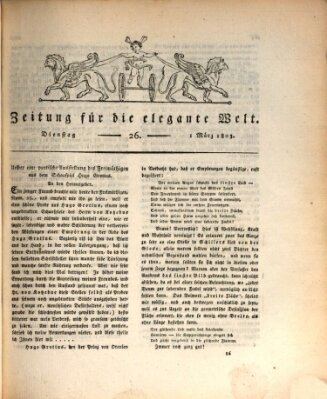 Zeitung für die elegante Welt Dienstag 1. März 1803