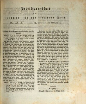 Zeitung für die elegante Welt Samstag 12. März 1803