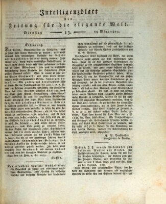 Zeitung für die elegante Welt Dienstag 29. März 1803