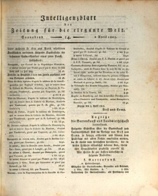 Zeitung für die elegante Welt Samstag 2. April 1803