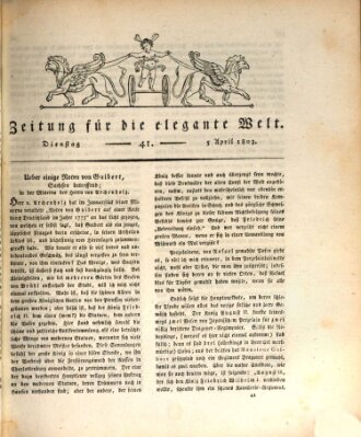 Zeitung für die elegante Welt Dienstag 5. April 1803