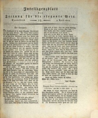 Zeitung für die elegante Welt Samstag 9. April 1803