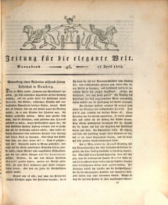 Zeitung für die elegante Welt Samstag 16. April 1803