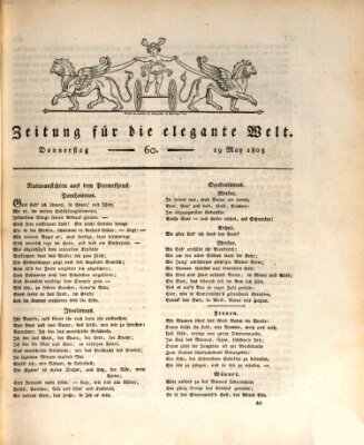 Zeitung für die elegante Welt Donnerstag 19. Mai 1803