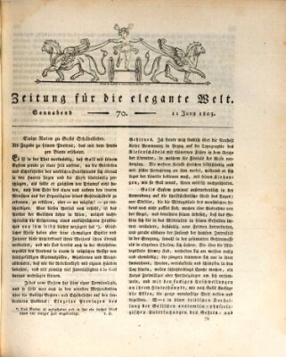 Zeitung für die elegante Welt Samstag 11. Juni 1803