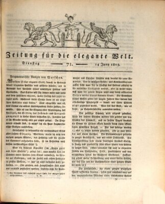 Zeitung für die elegante Welt Dienstag 14. Juni 1803