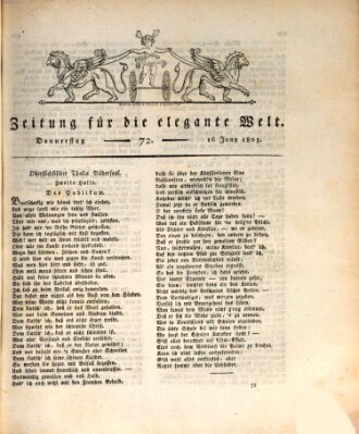 Zeitung für die elegante Welt Donnerstag 16. Juni 1803