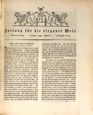 Zeitung für die elegante Welt Donnerstag 4. August 1803