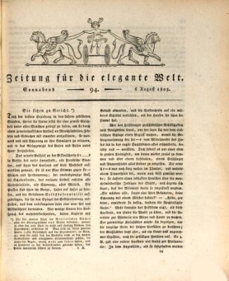 Zeitung für die elegante Welt Samstag 6. August 1803