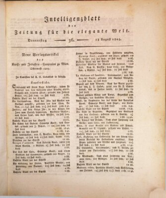 Zeitung für die elegante Welt Donnerstag 18. August 1803