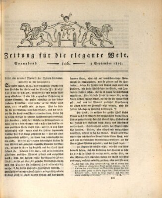 Zeitung für die elegante Welt Samstag 3. September 1803