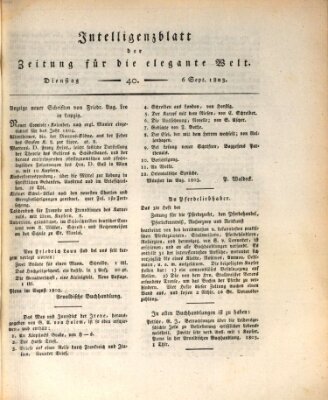 Zeitung für die elegante Welt Dienstag 6. September 1803