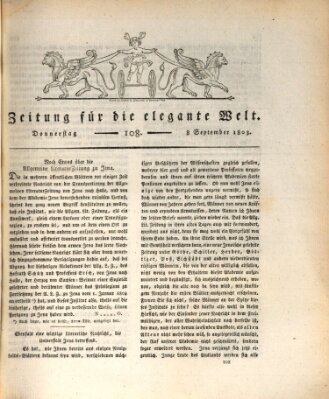 Zeitung für die elegante Welt Donnerstag 8. September 1803