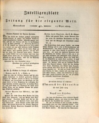 Zeitung für die elegante Welt Samstag 10. September 1803