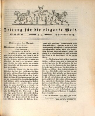 Zeitung für die elegante Welt Samstag 17. September 1803