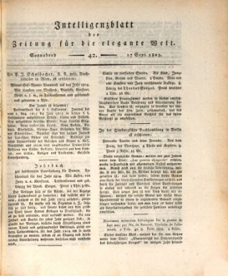 Zeitung für die elegante Welt Samstag 17. September 1803