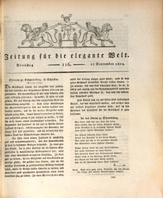 Zeitung für die elegante Welt Dienstag 27. September 1803