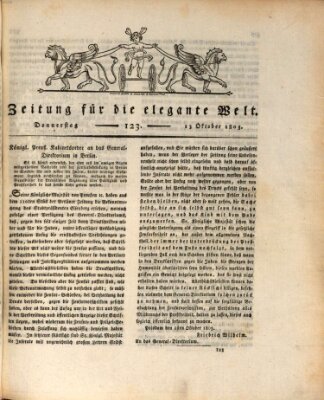 Zeitung für die elegante Welt Donnerstag 13. Oktober 1803