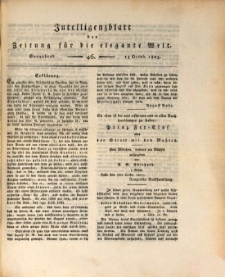 Zeitung für die elegante Welt Samstag 15. Oktober 1803