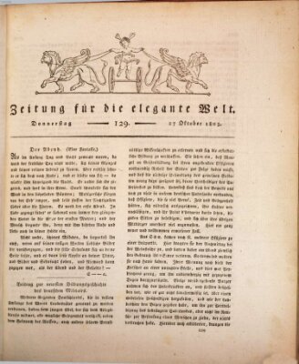 Zeitung für die elegante Welt Donnerstag 27. Oktober 1803