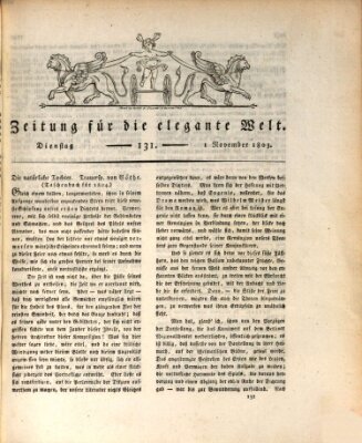 Zeitung für die elegante Welt Dienstag 1. November 1803