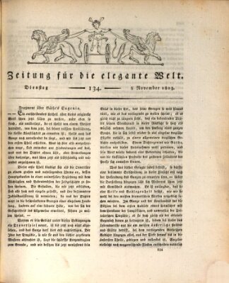 Zeitung für die elegante Welt Dienstag 8. November 1803