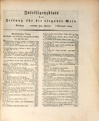 Zeitung für die elegante Welt Dienstag 8. November 1803