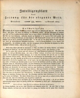 Zeitung für die elegante Welt Samstag 19. November 1803