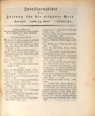 Zeitung für die elegante Welt Samstag 3. Dezember 1803