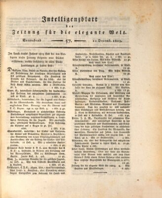 Zeitung für die elegante Welt Samstag 10. Dezember 1803