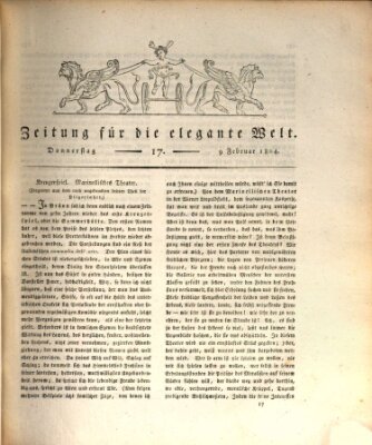 Zeitung für die elegante Welt Donnerstag 9. Februar 1804