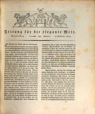 Zeitung für die elegante Welt Donnerstag 16. Februar 1804