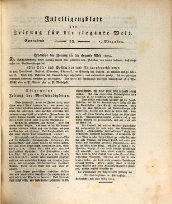 Zeitung für die elegante Welt Samstag 17. März 1804