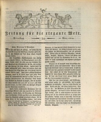 Zeitung für die elegante Welt Dienstag 20. März 1804