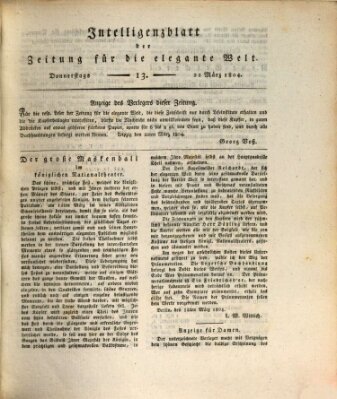 Zeitung für die elegante Welt Donnerstag 22. März 1804