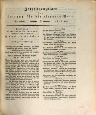 Zeitung für die elegante Welt Samstag 7. April 1804